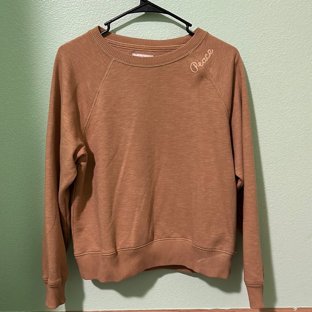 Yellow/ orange American eagle “peace” crewneck sweatshirt